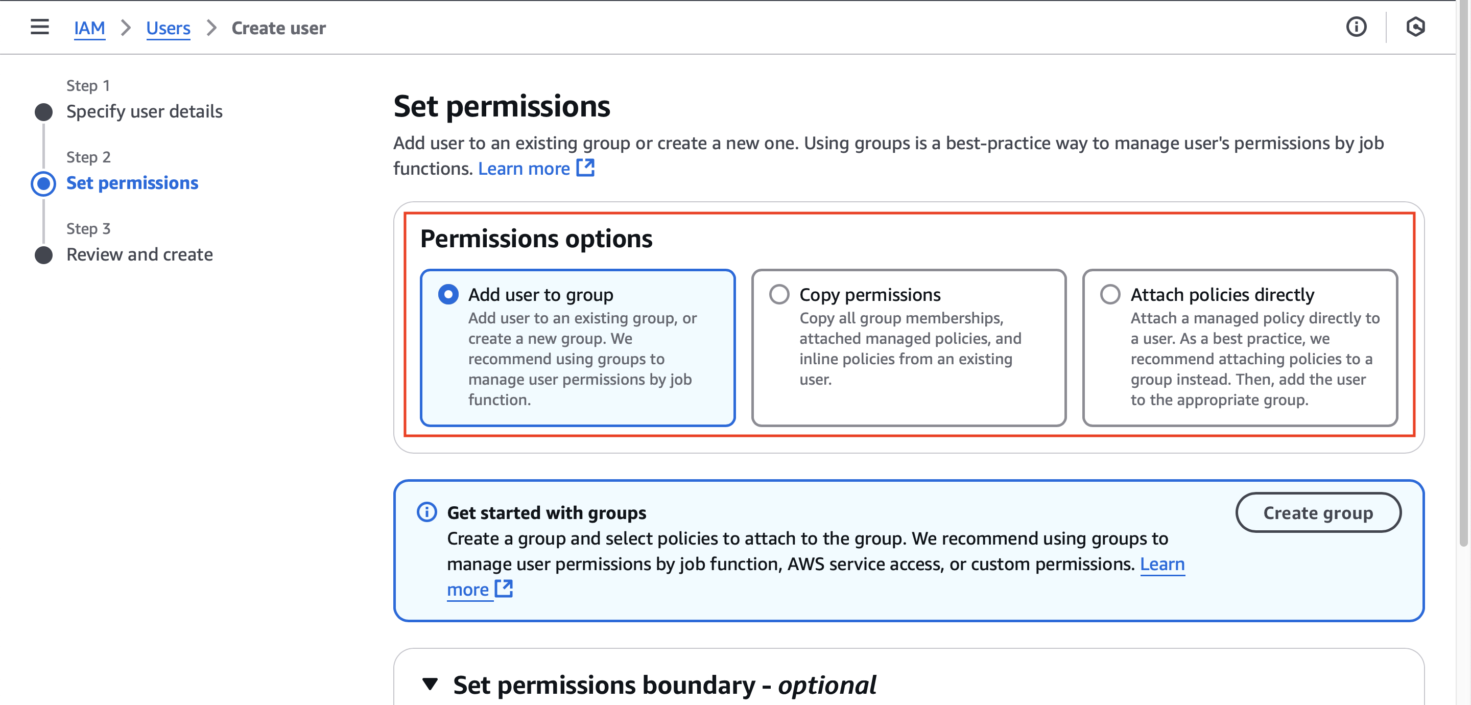 iam user create user permission options
