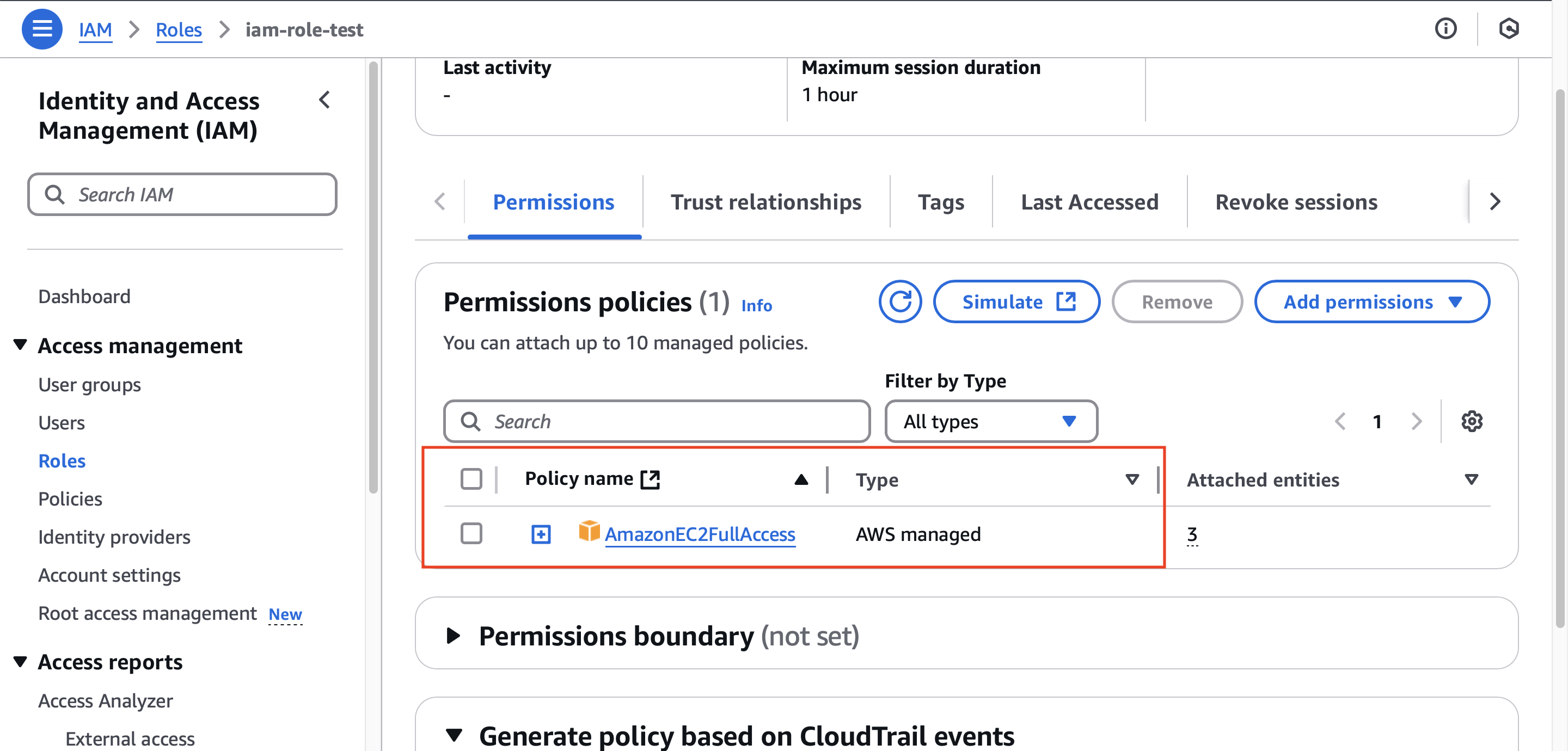 iam user role permissions policies